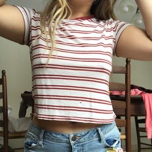Cropped Stripe T-Shirt